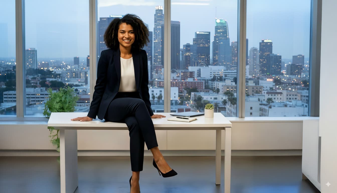 Professional leadership expert in modern office setting